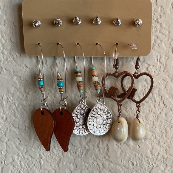 6 Pairs of Earrings, Bohemian Style - NEW - Picture 3 of 3